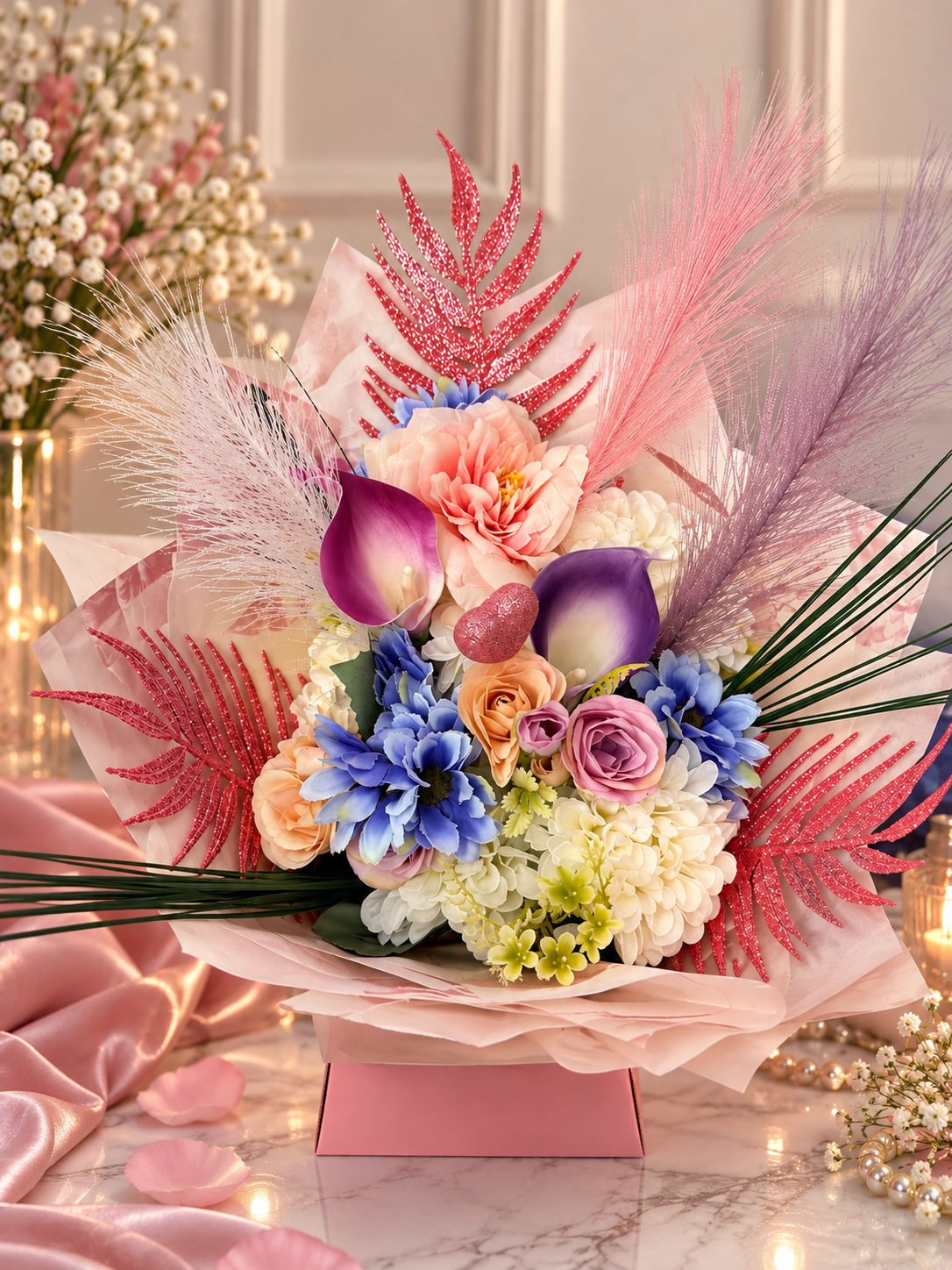 Handcrafted pink bouquet